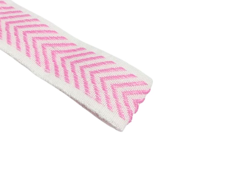 tali webbing motif warna pink putih
